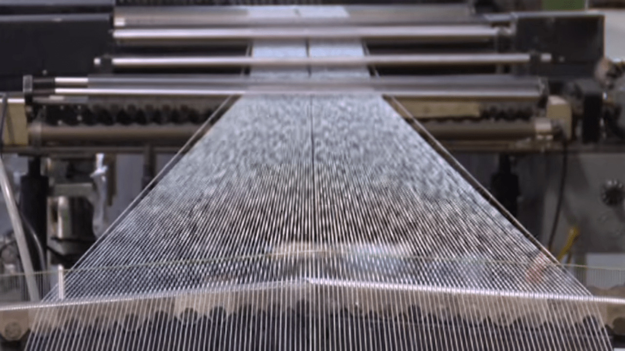 fabric being produced in a mill