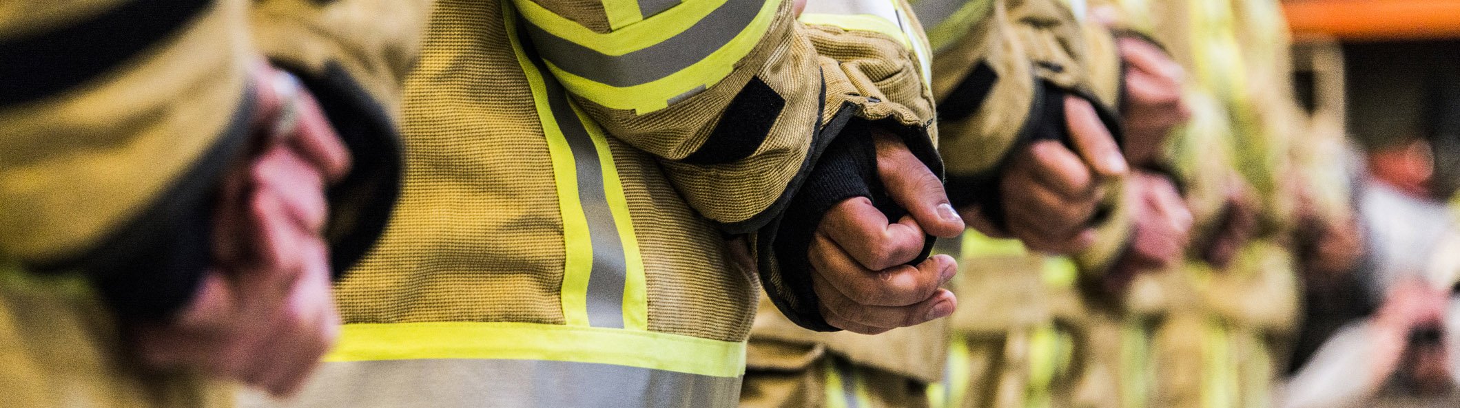 Closeup on fireman's jacket