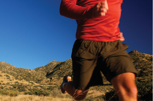 Man running wearing athletic clothing